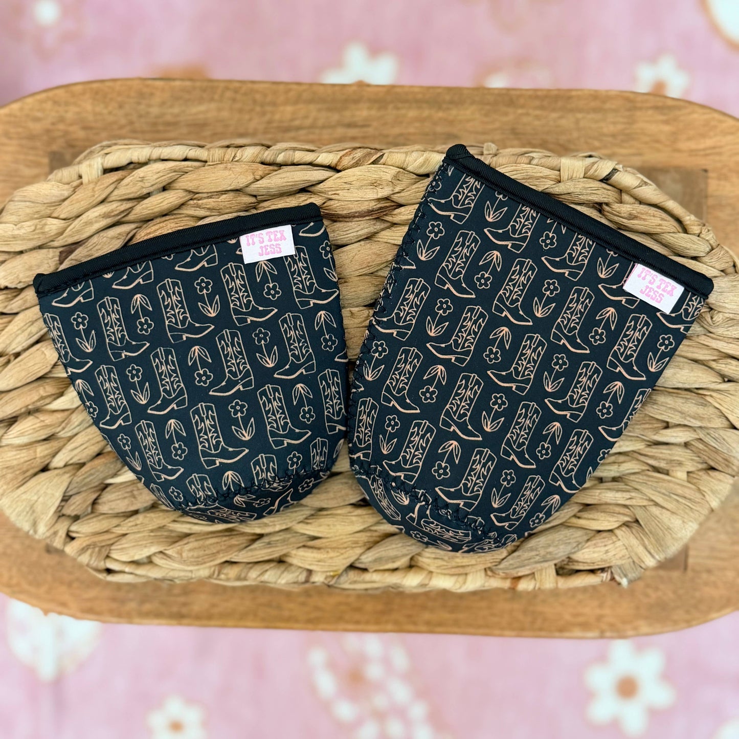 Iced Coffee Sleeve - Cowgirl Boots - Black