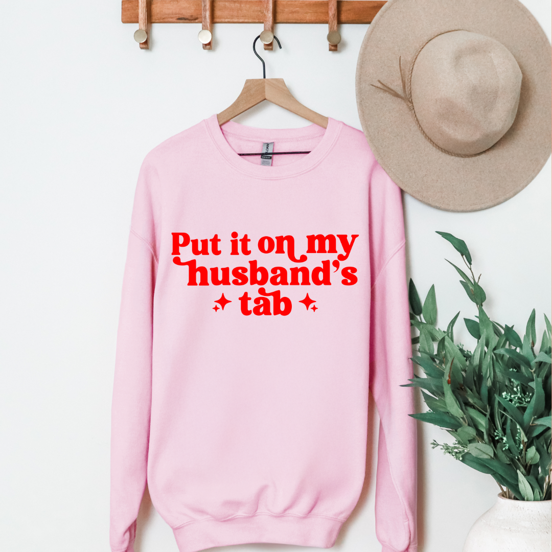 put in my husband's tab
