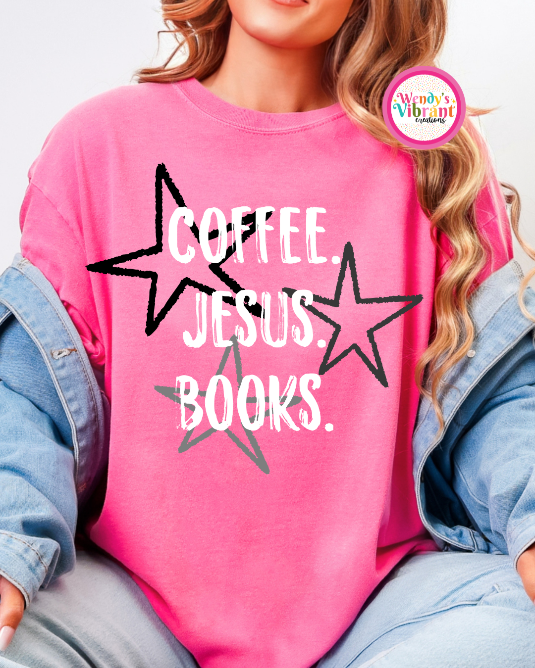 COFFEE JESUS AND BOOKS T SHIRT