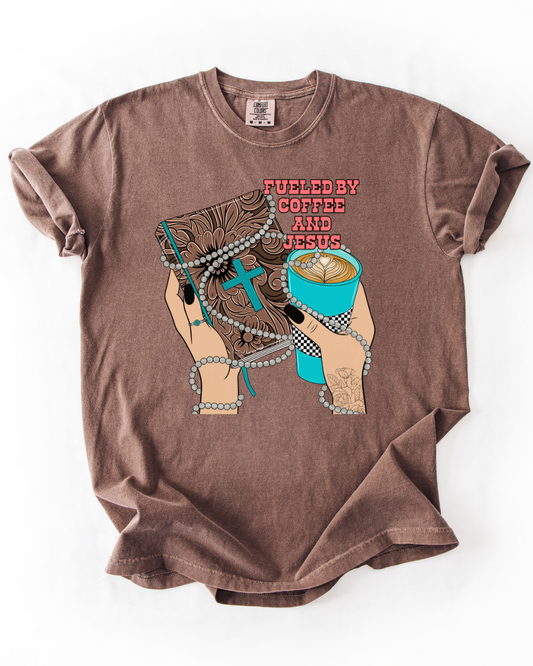 COFFEE AND JESUS WESTERN TEE