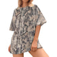 Hunting camo print oversized t-shirt short sleeve top
