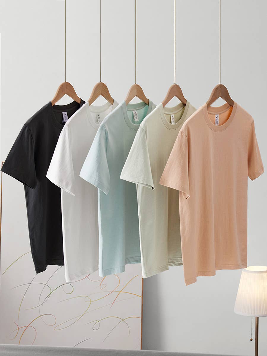 Cotton regular t-shirt short sleeve crewneck tee - 20 colors