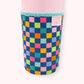 Emerald Rainbow Checkers Drink Sleeve