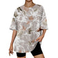 Hunting camo print oversized t-shirt short sleeve top