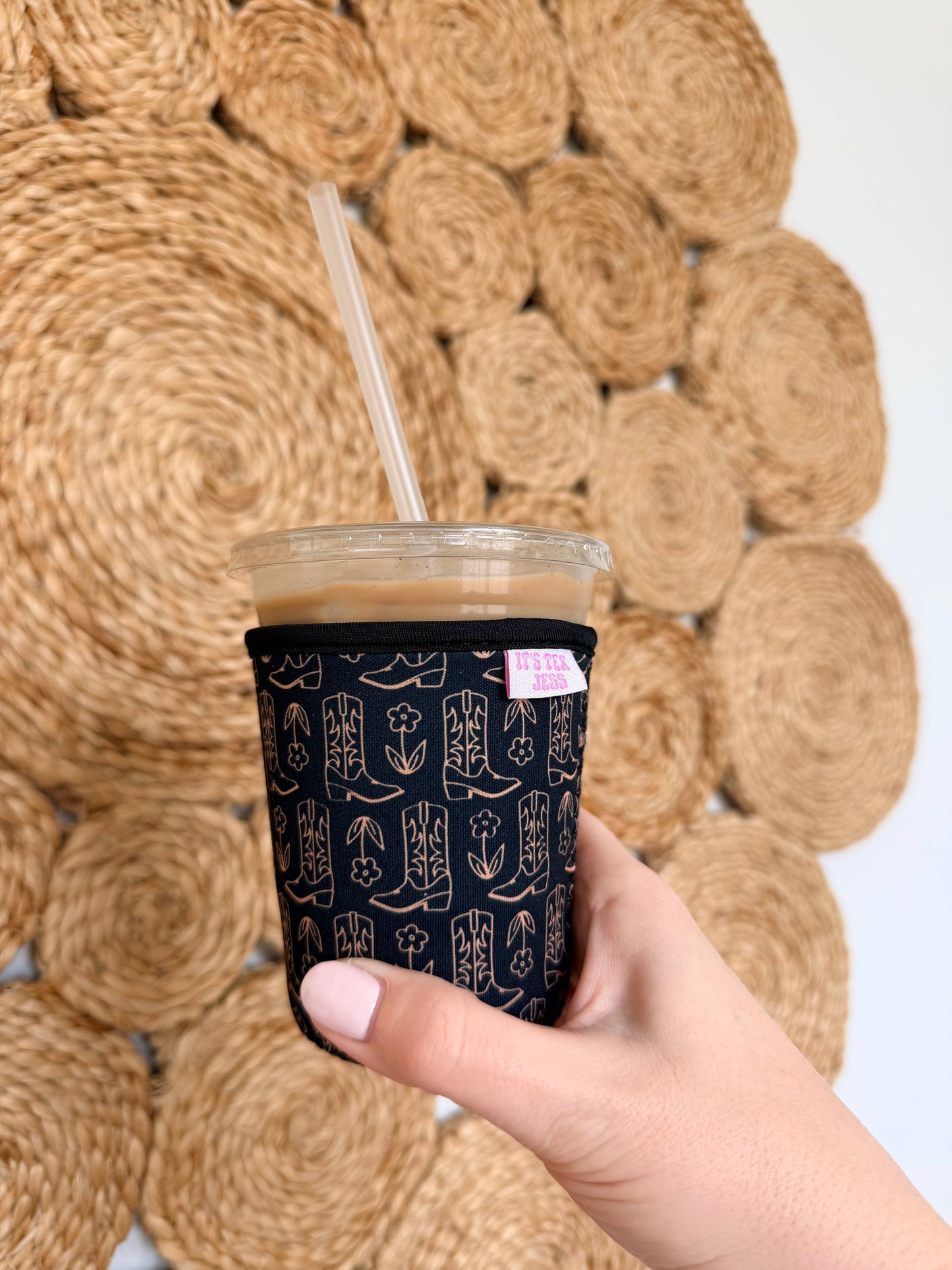 Iced Coffee Sleeve - Cowgirl Boots - Black