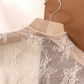Semi Sheer Mesh Floral Lace Layering Top