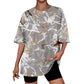 Hunting camo print oversized t-shirt short sleeve top