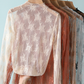 Semi Sheer Mesh Floral Lace Layering Top