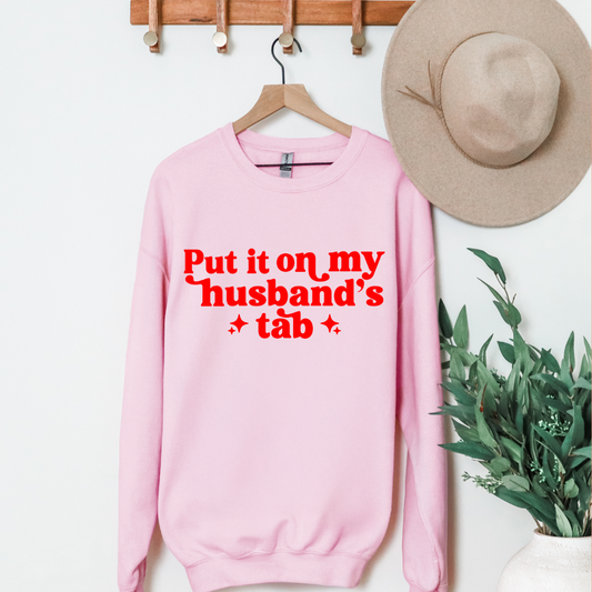 put in my husband's tab