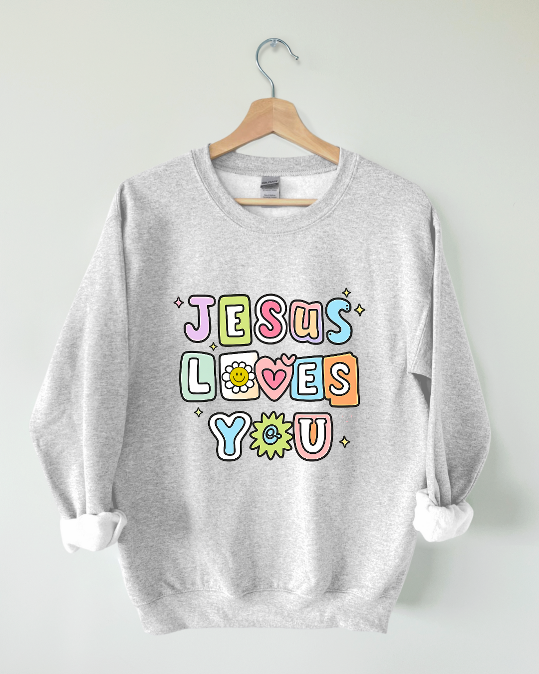 JESUS LOVES YOU SWEATER (SPARKLE)