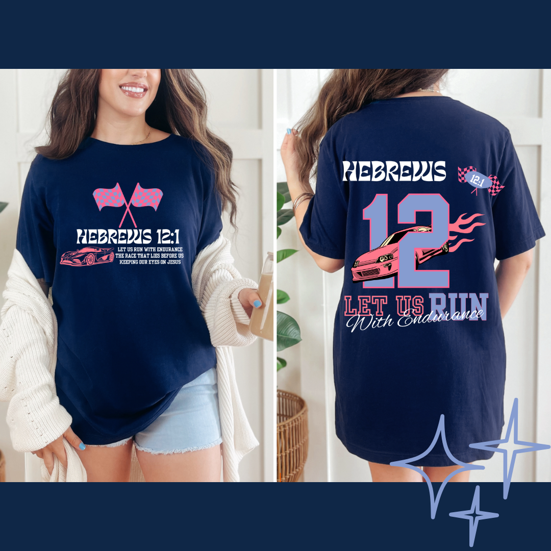 LET US RUN TEE hebrews12:1