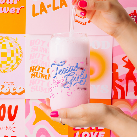 TX GIRLY GLASS CUP