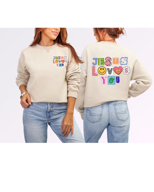 JESUS LOVES YOU SWEATER (RETRO)