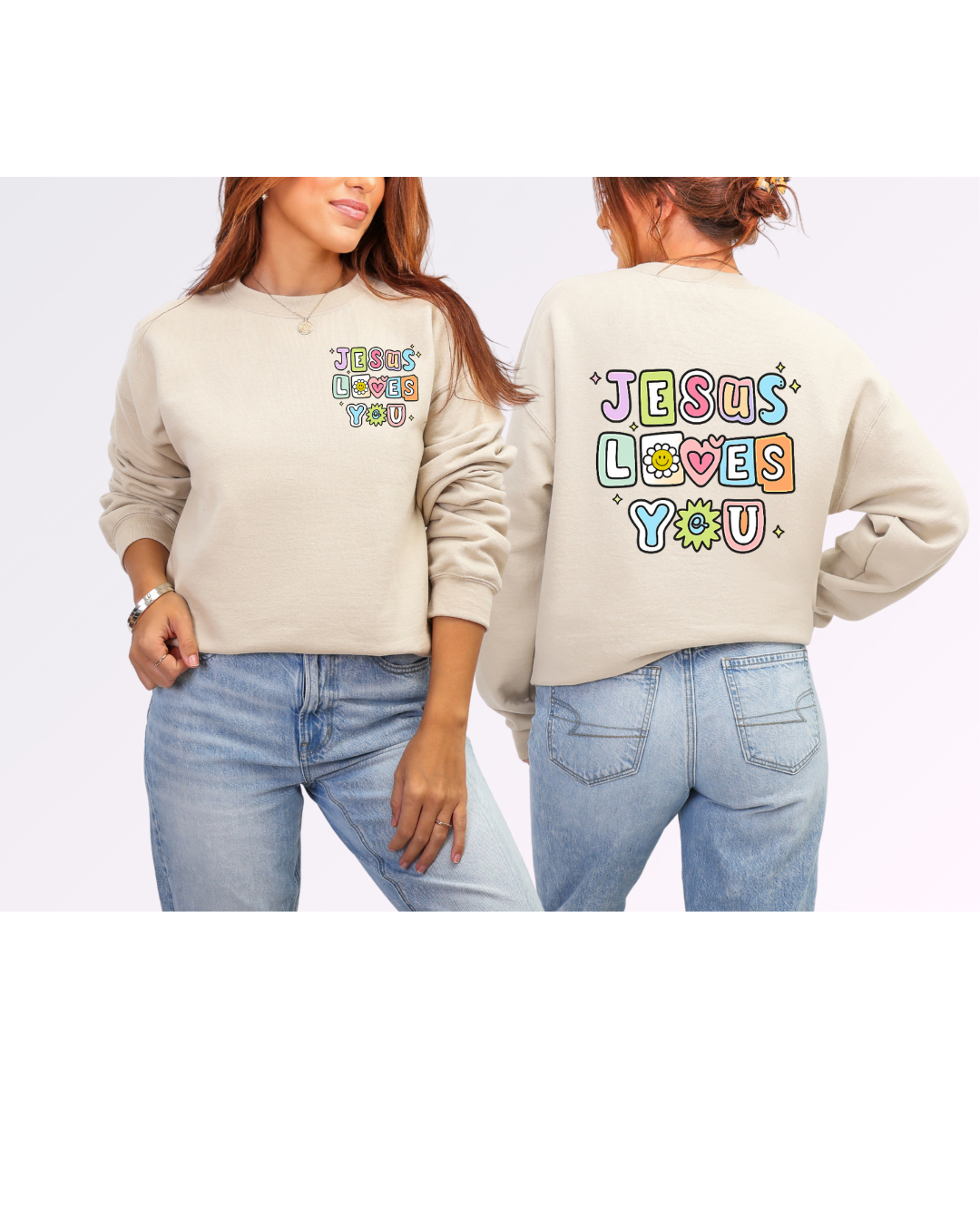 JESUS LOVES YOU SWEATER (SPARKLE)