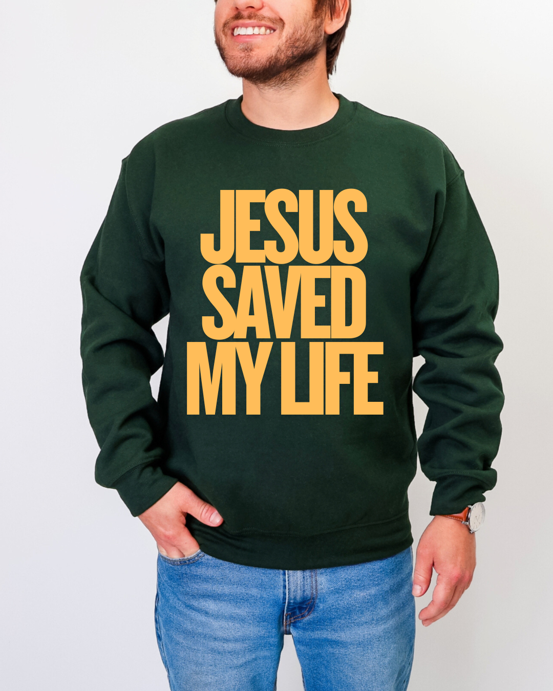 JESUS SAVED MY LIFE CREWNECK