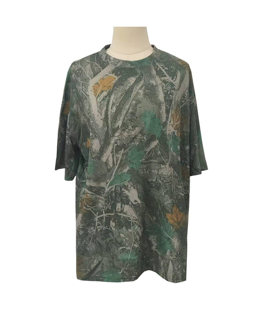 Hunting camo print oversized t-shirt short sleeve top