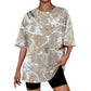 Hunting camo print oversized t-shirt short sleeve top