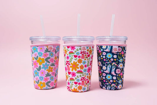 Coffee Cup Cover - Boots & Bouquets - Iced Drink Sleeve