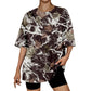 Hunting camo print oversized t-shirt short sleeve top