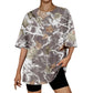 Hunting camo print oversized t-shirt short sleeve top