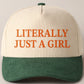 LITERALLY JUST A GIRL Corduroy Trucker Hat