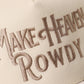 MAKE HEAVEN ROWDY Embroidered Cow Print Brim Trucker Hat