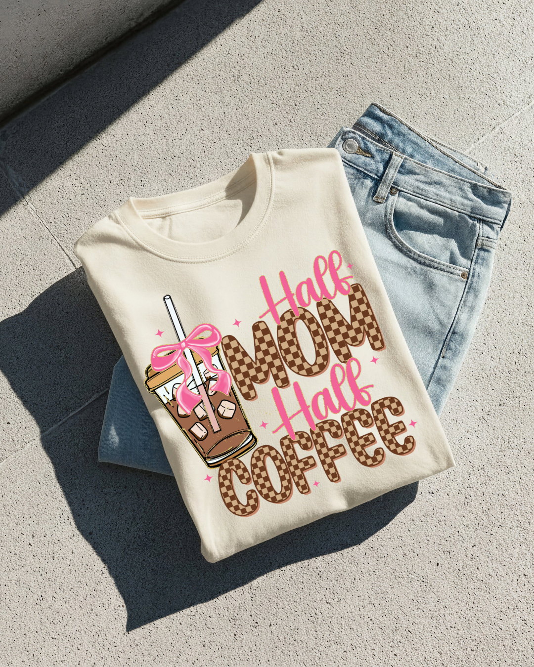 HALF MOM HALF COFFEE TEE