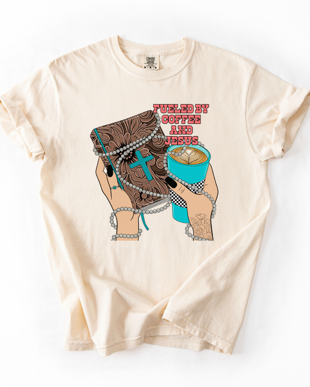 COFFEE AND JESUS WESTERN TEE